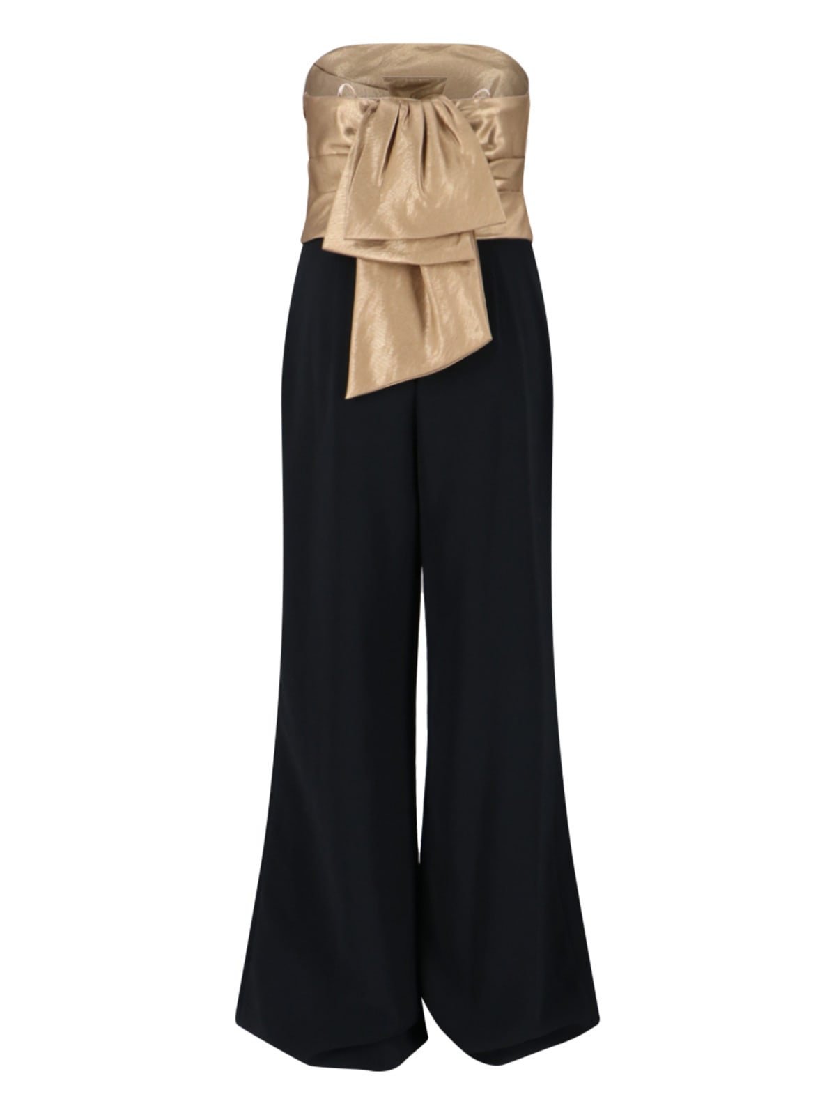 Ralph Lauren Jumpsuit Dress With Bow In Black