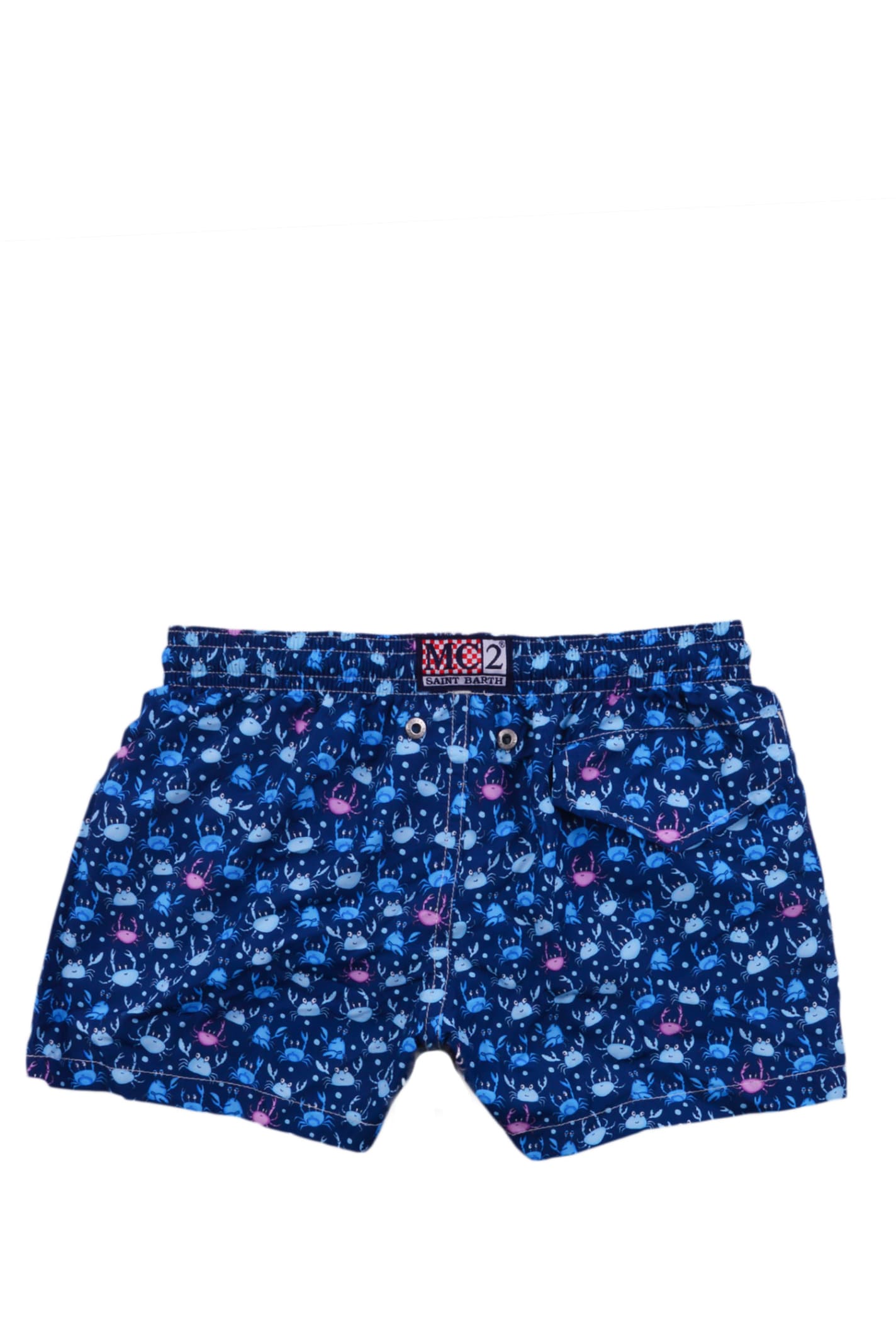 Shop Mc2 Saint Barth Shorts Swimsuit With Print In Blue