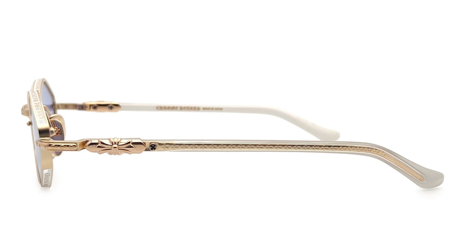 Chrome Hearts Nip Slip - Matte Gold Plated / White Sunglasses In Blue
