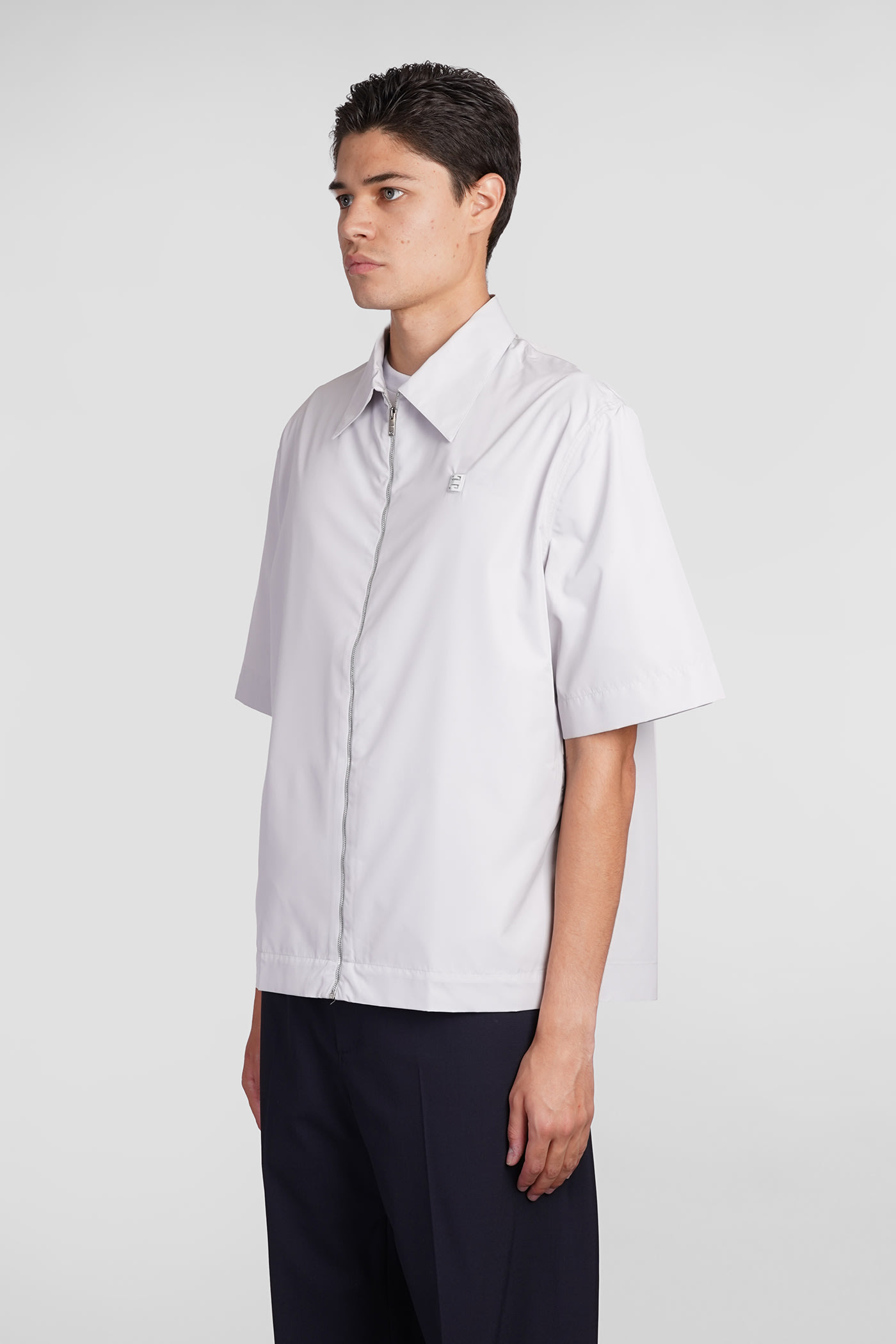 Shop Givenchy Shirt In Grey Polyester