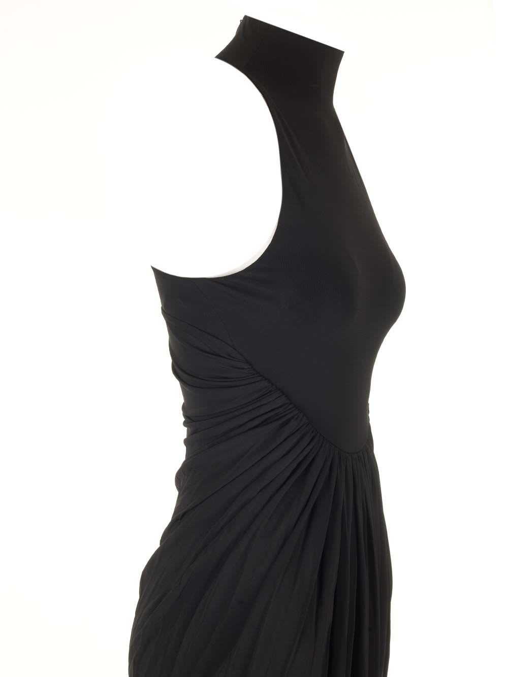 Shop Alaïa Draped Dress In Black