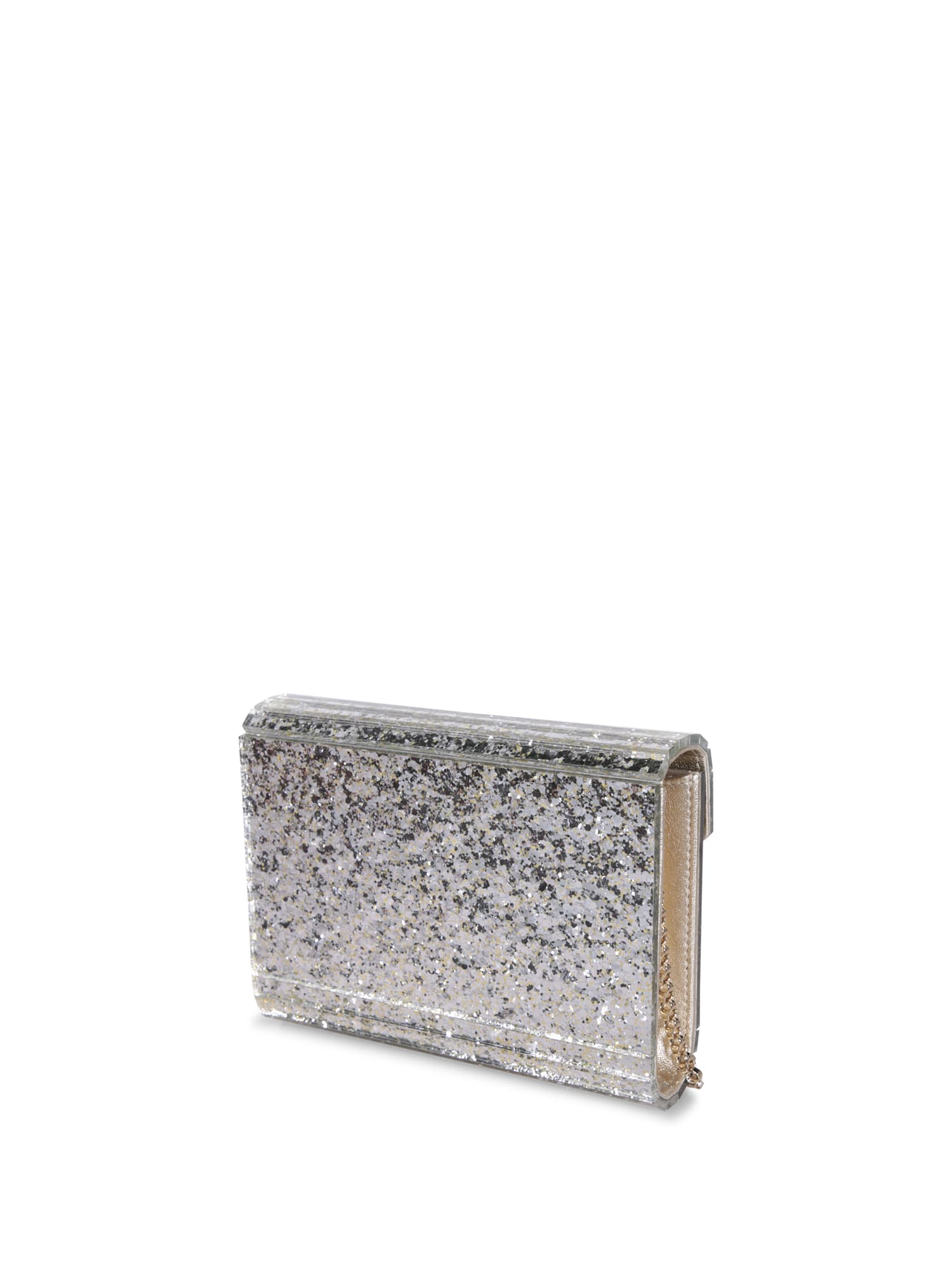 Shop Jimmy Choo Candy Champagne-silver Clutch In Beige