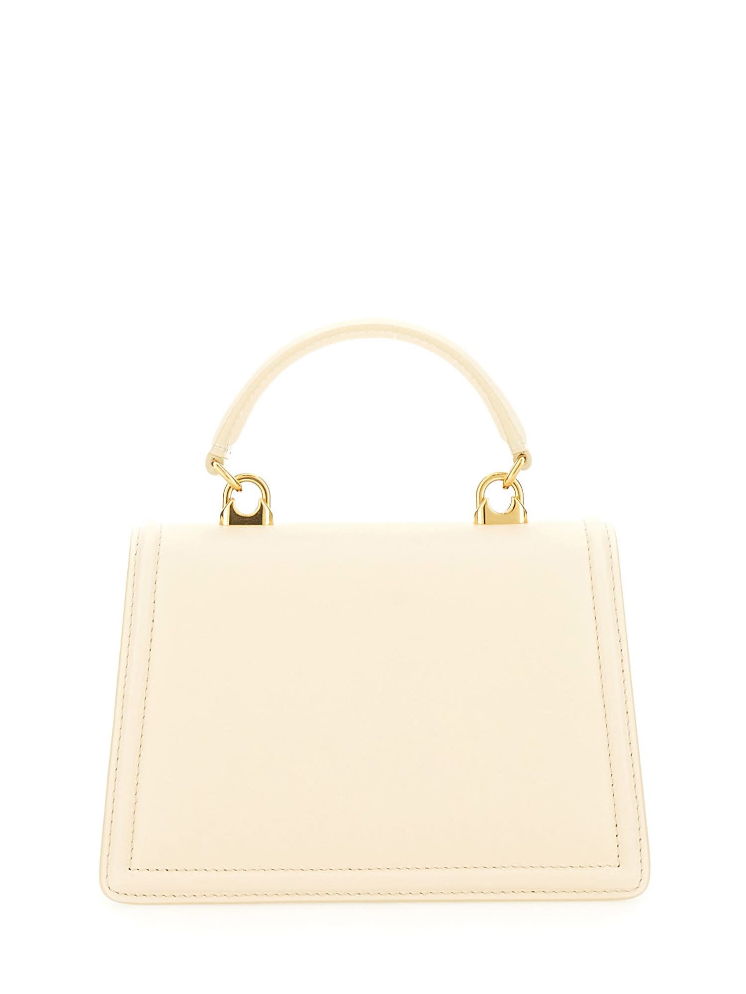 Dolce & Gabbana Small Devotion Top Handle Bag In Butter