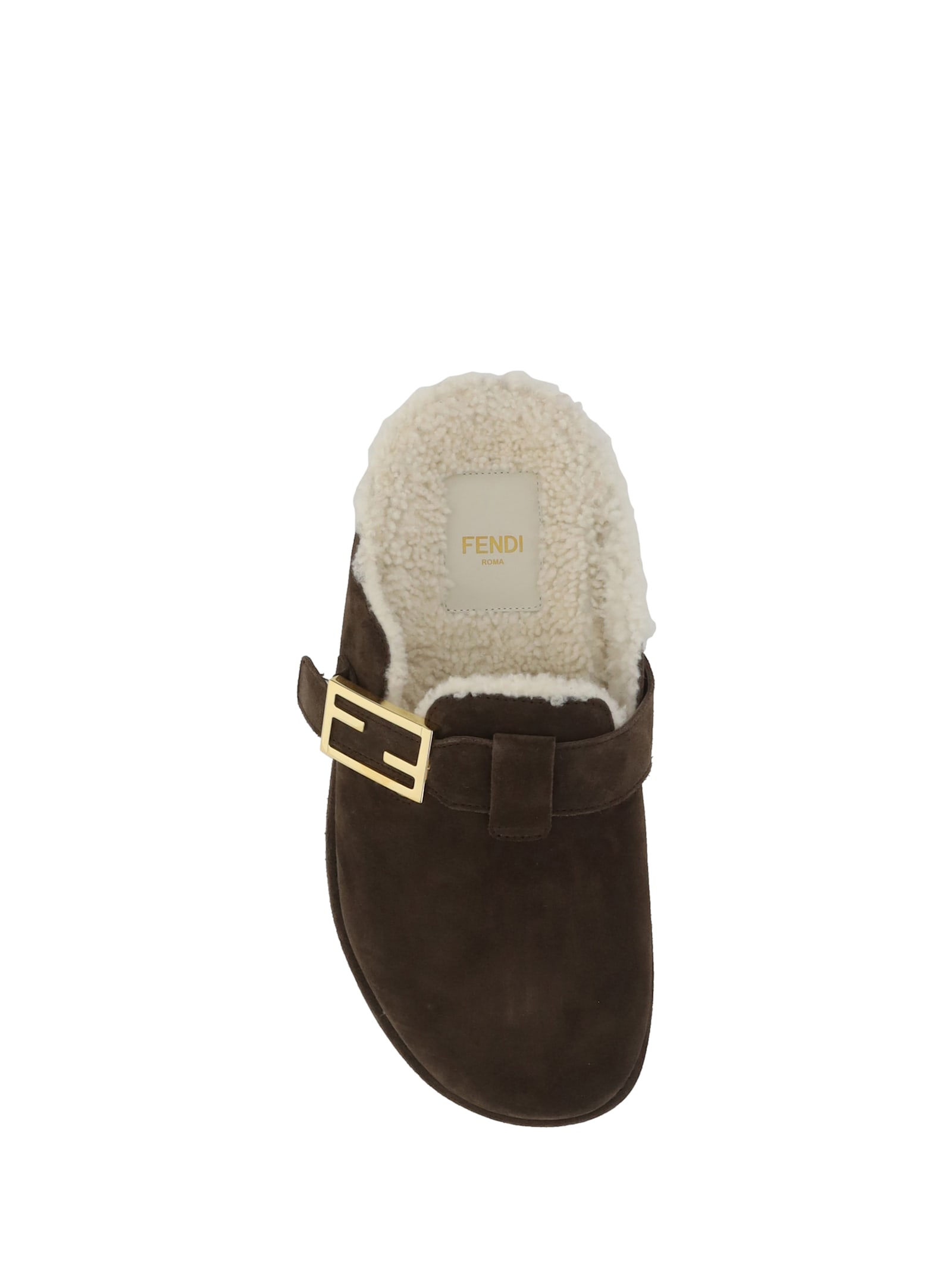 Shop Fendi Mules In Mogano+latte