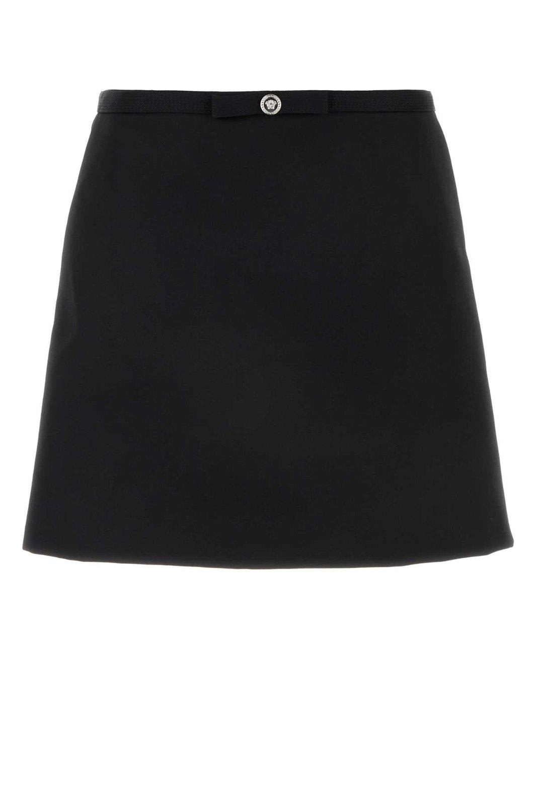 Shop Versace Zip-up Mini Skirt In Black