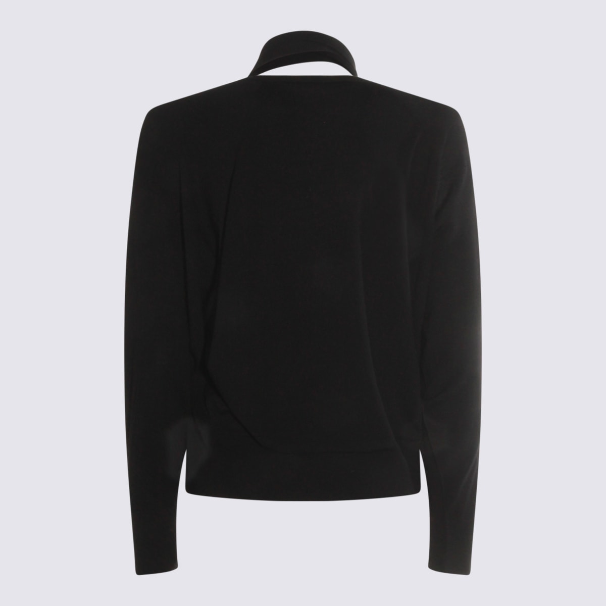 Zanone Neck-tie Sweater In Black