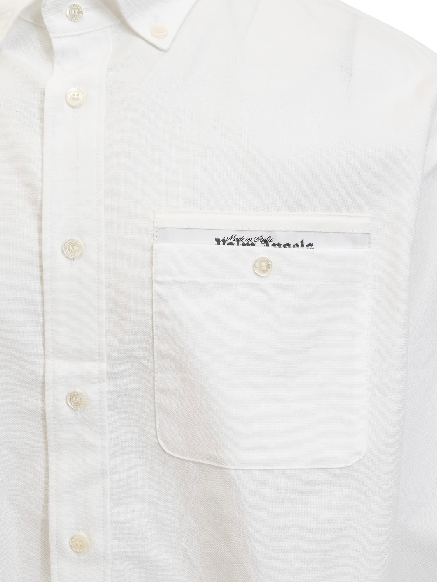Shop Palm Angels Shirt With Pocket In White