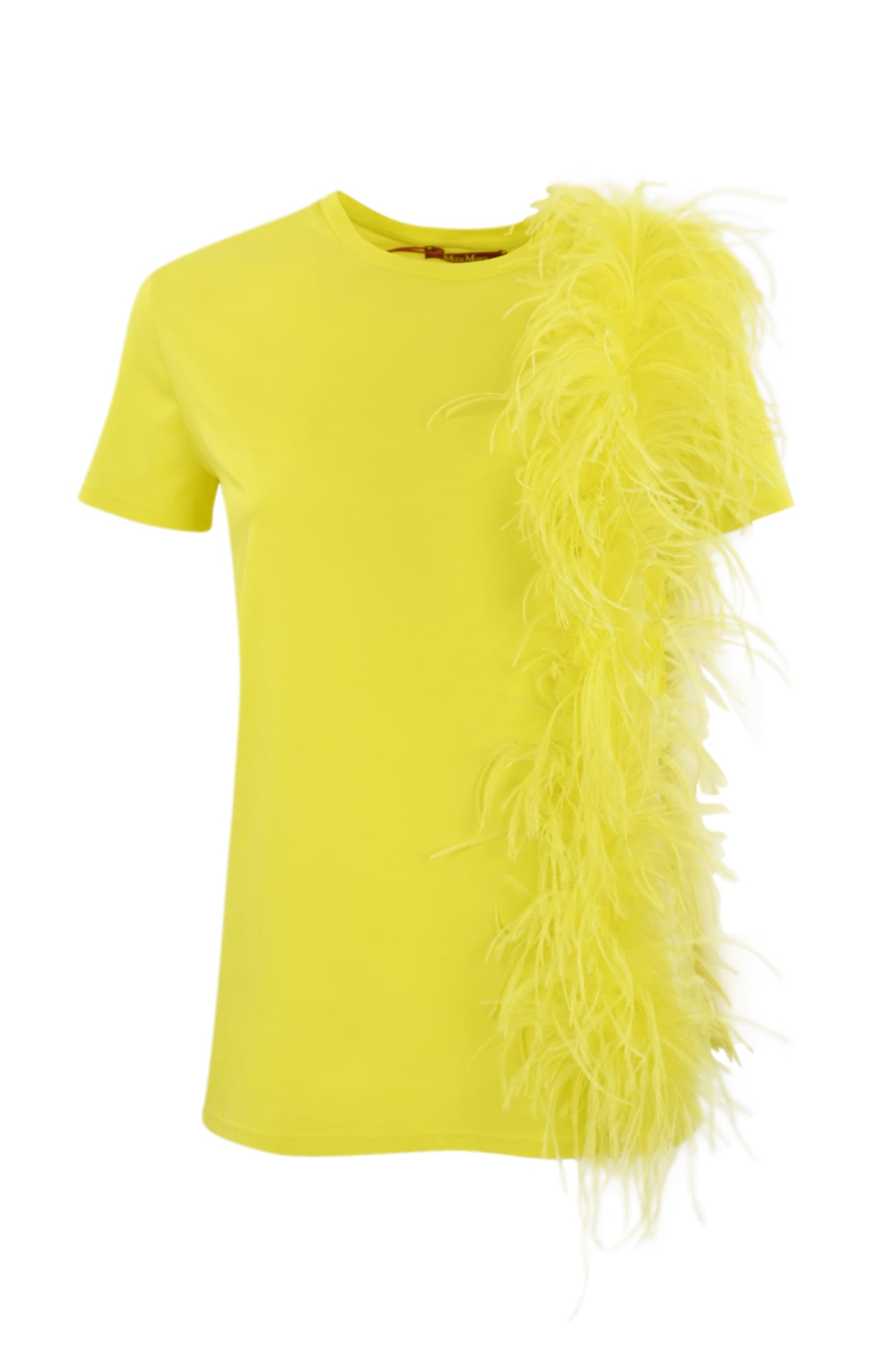 Cotton T-shirt With Feathers