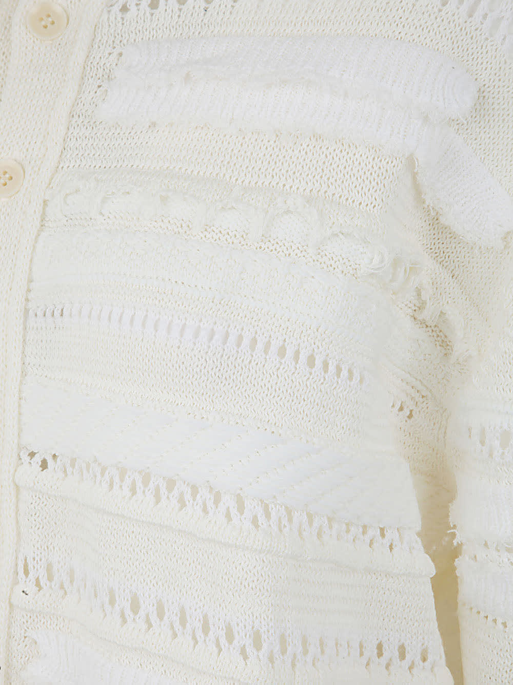 Shop Y's Short Assymetry Cardigan In Off White