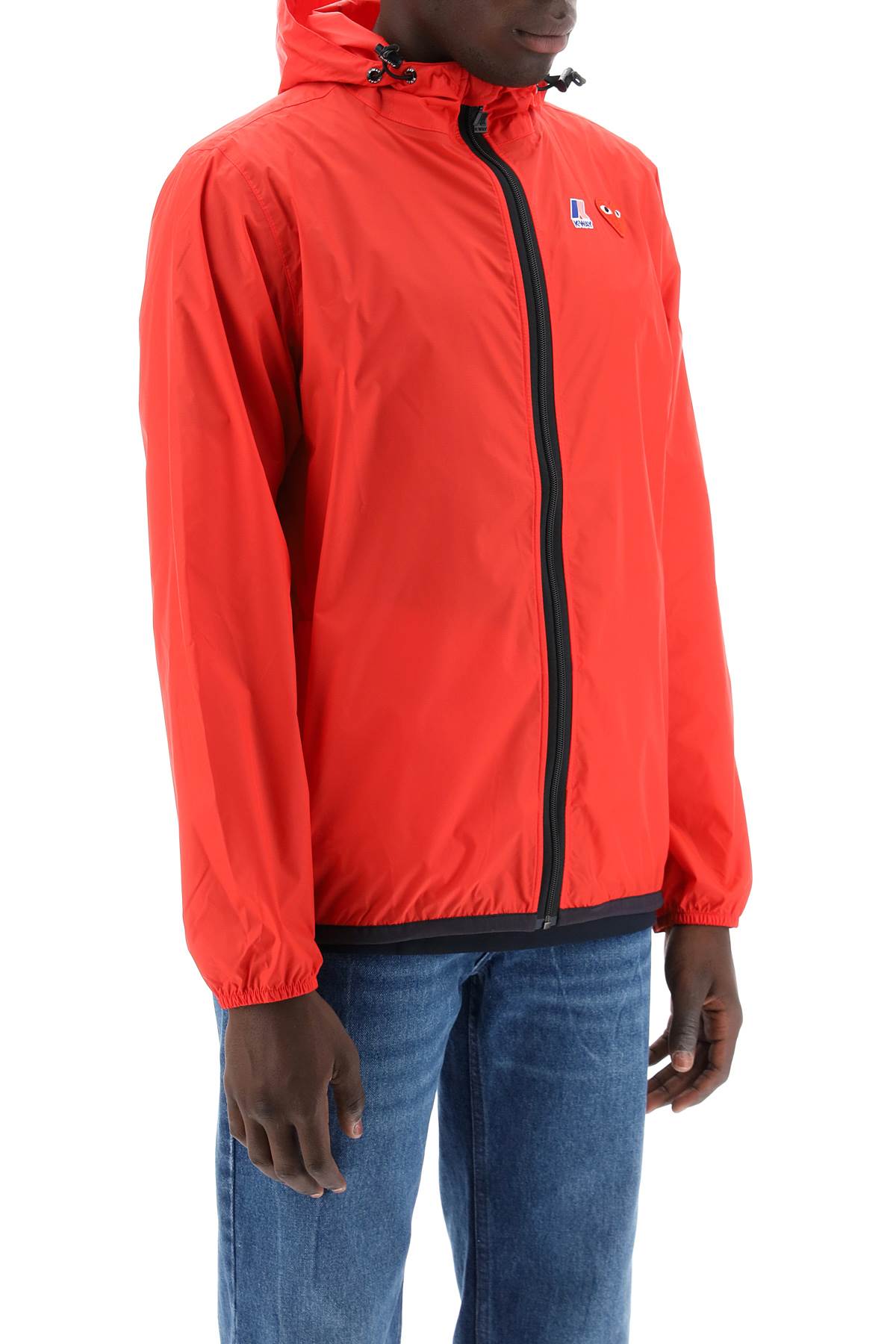 Shop Comme Des Garçons Play X K-way Ripstop Jacket In Red (red)