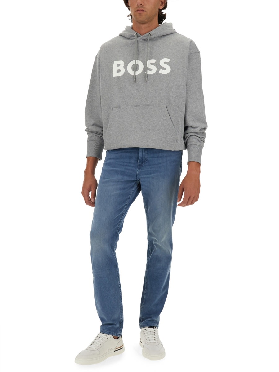 Shop Hugo Boss Sweatshirt With Logo In Grey