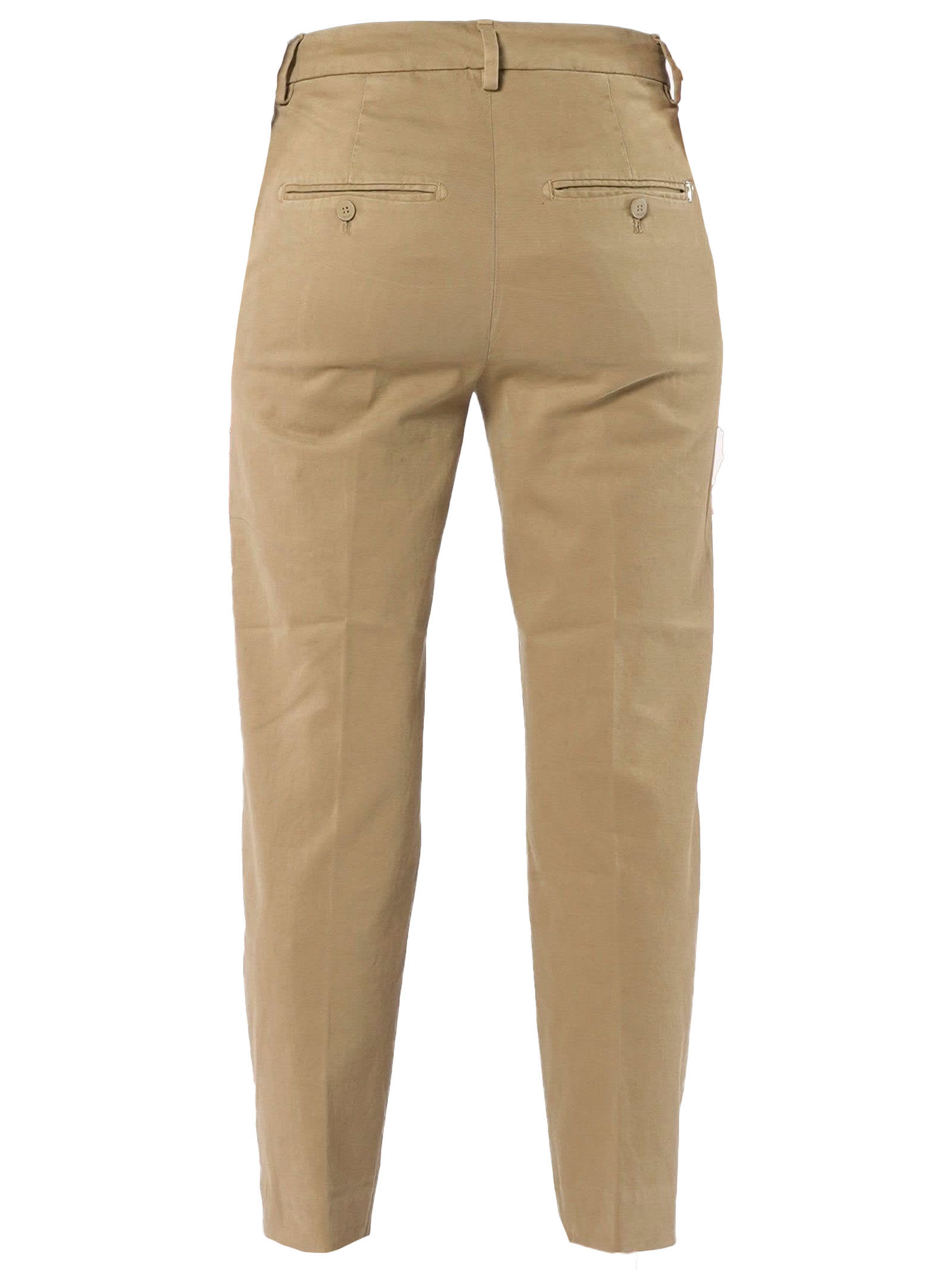 Dondup Brown Stretch-cotton Trousers In Beige