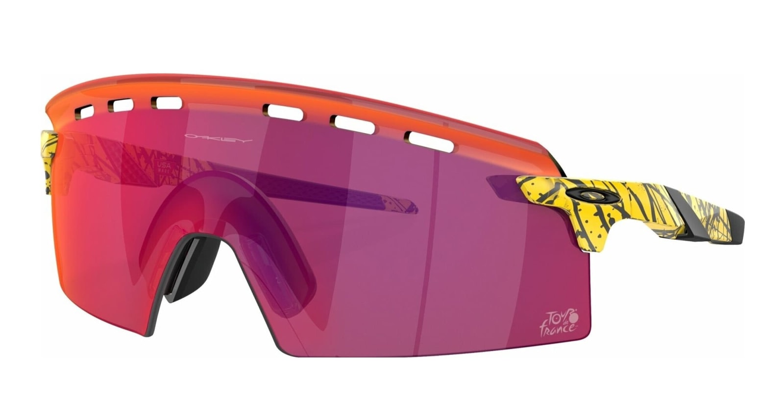 Shop Oakley Encoder Strike - Tdf Splatter / Prizm Road Sunglasses In Yellow