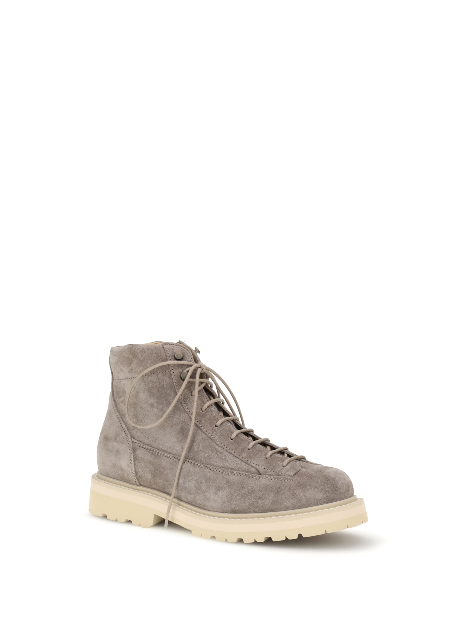 Brunello Cucinelli Men Suede Ankle Boots In Gray