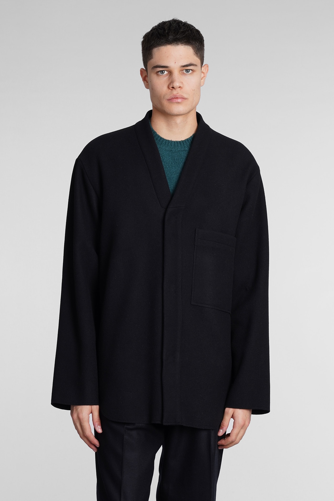 costumein Coat In Black Wool