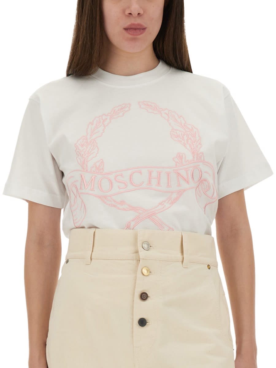 Moschino T-shirt With Embroidery In White