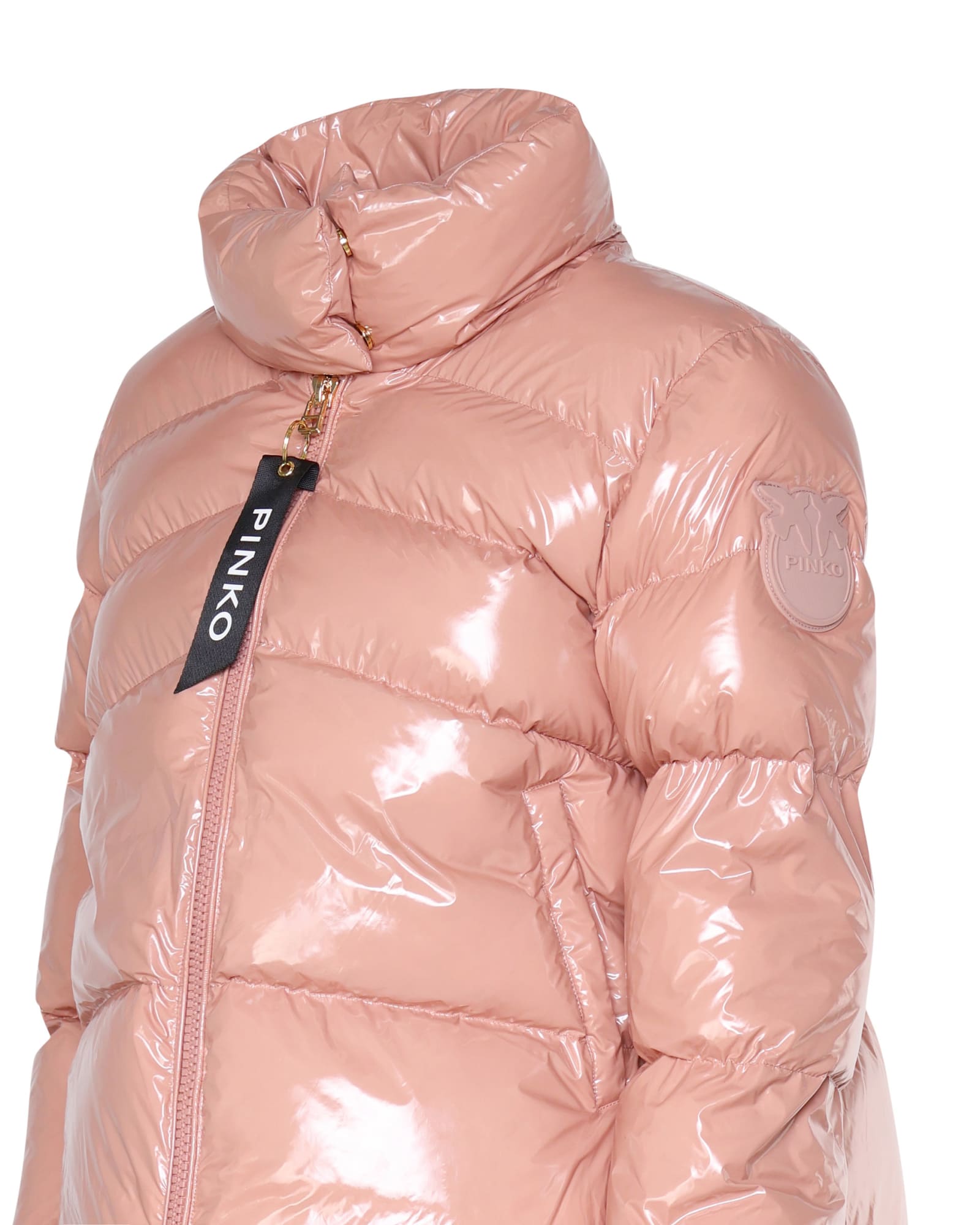 Shop Pinko Padded Nylon Jacket In Peach