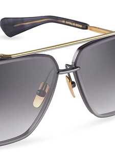 Shop Dita Dts121/62/05 Mach/six Sunglasses In Black Rhodium_yellow Gold