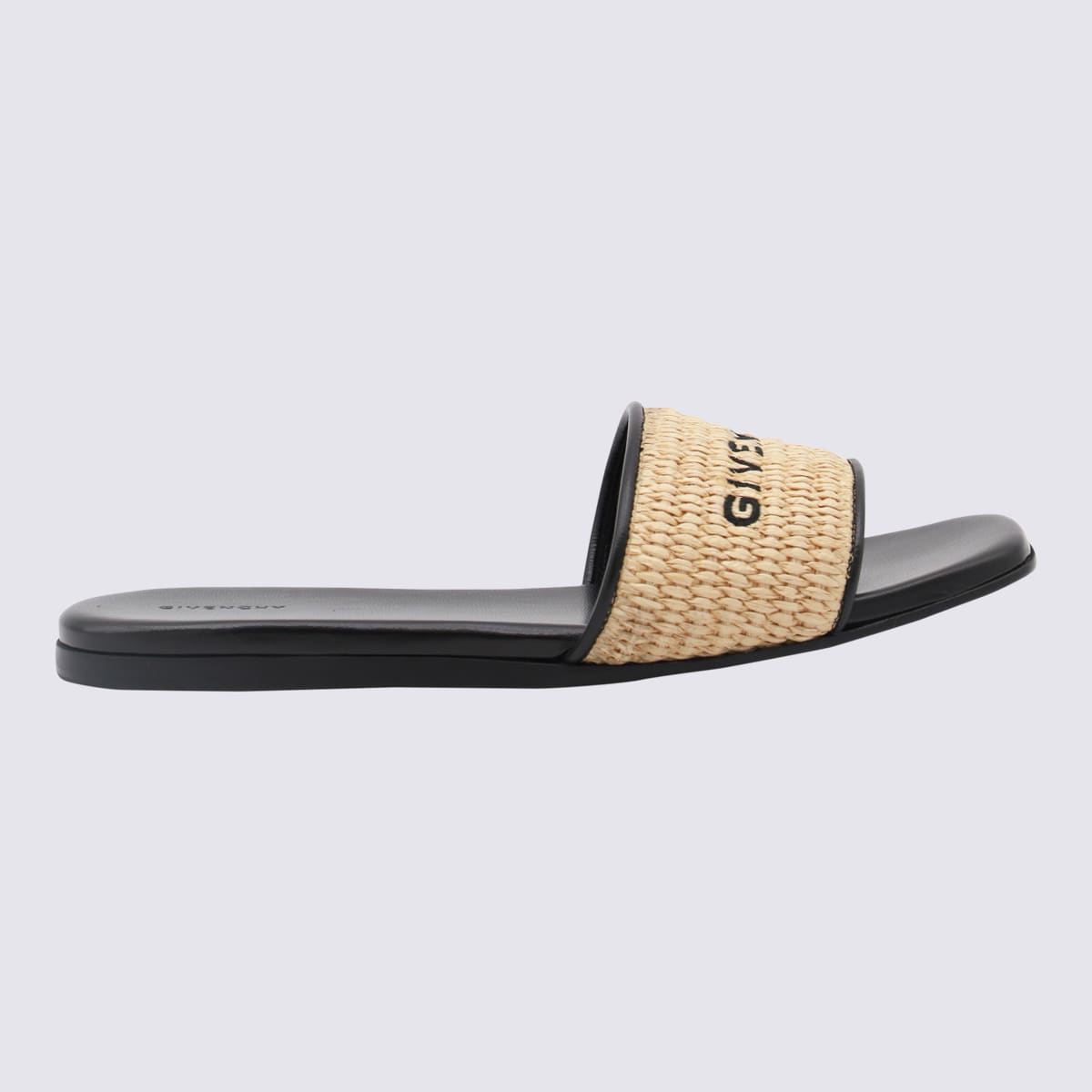 Shop Givenchy Black And Beige Leather Flats