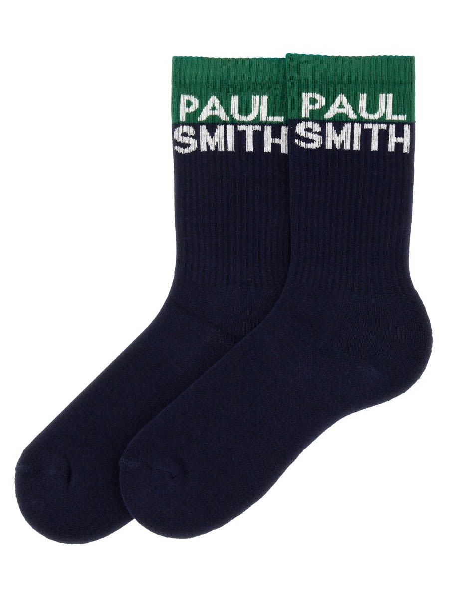 Shop Ps By Paul Smith Socks With Logo In Blue