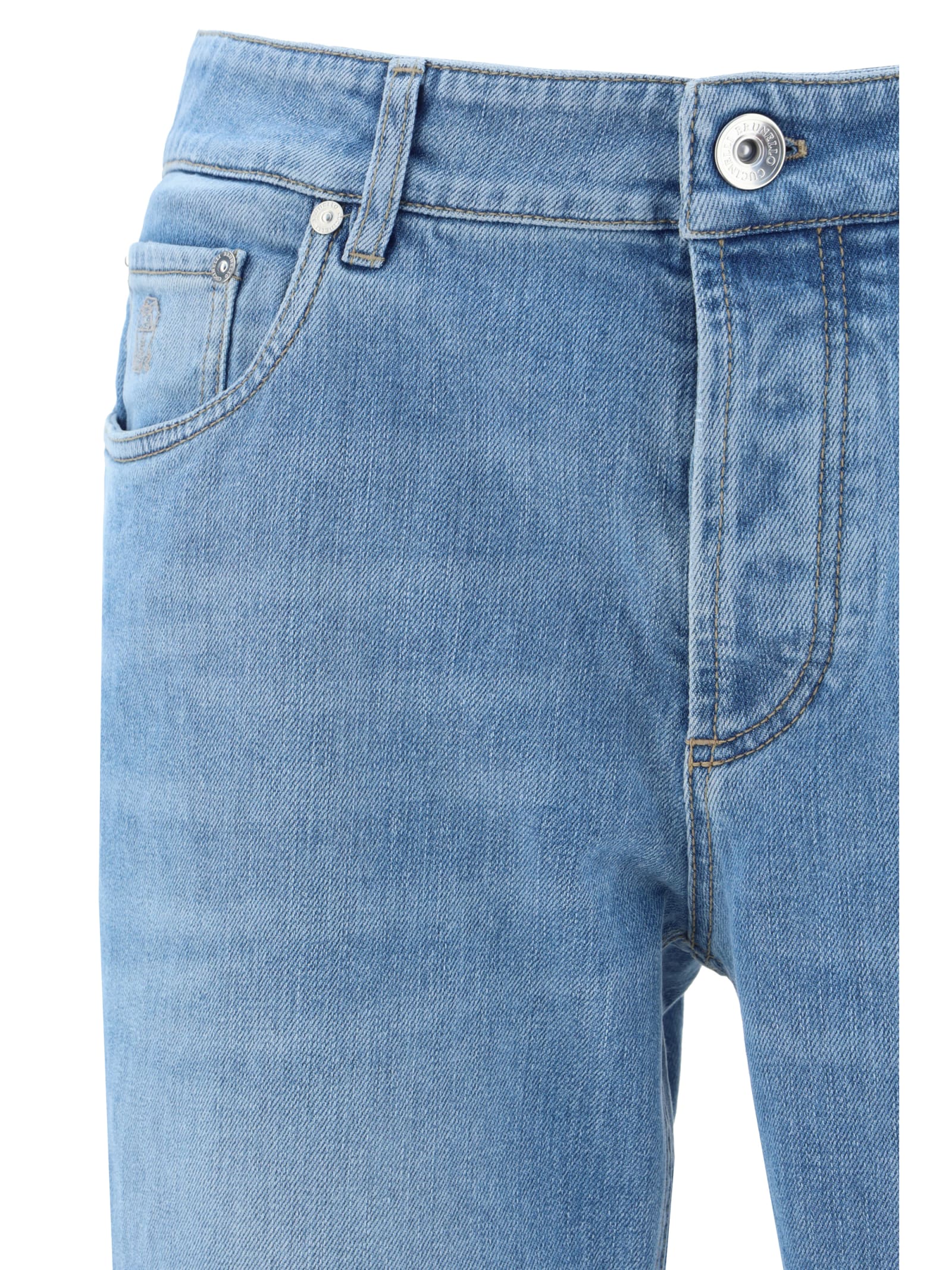 Shop Brunello Cucinelli Jeans In Denim Chiarissimo Old