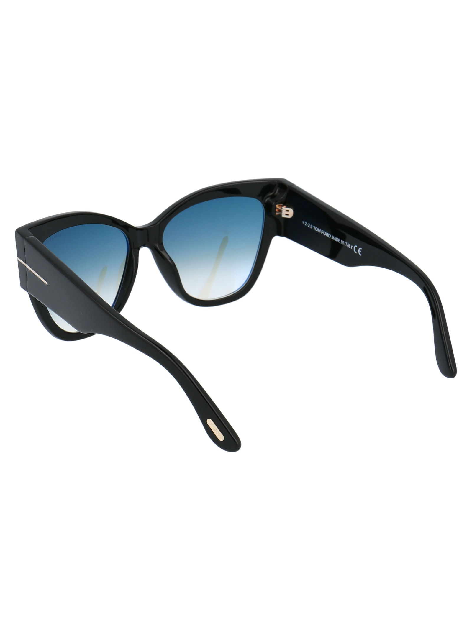 Shop Tom Ford Anoushka Sunglasses In 01b Nero Lucido / Fumo Grad