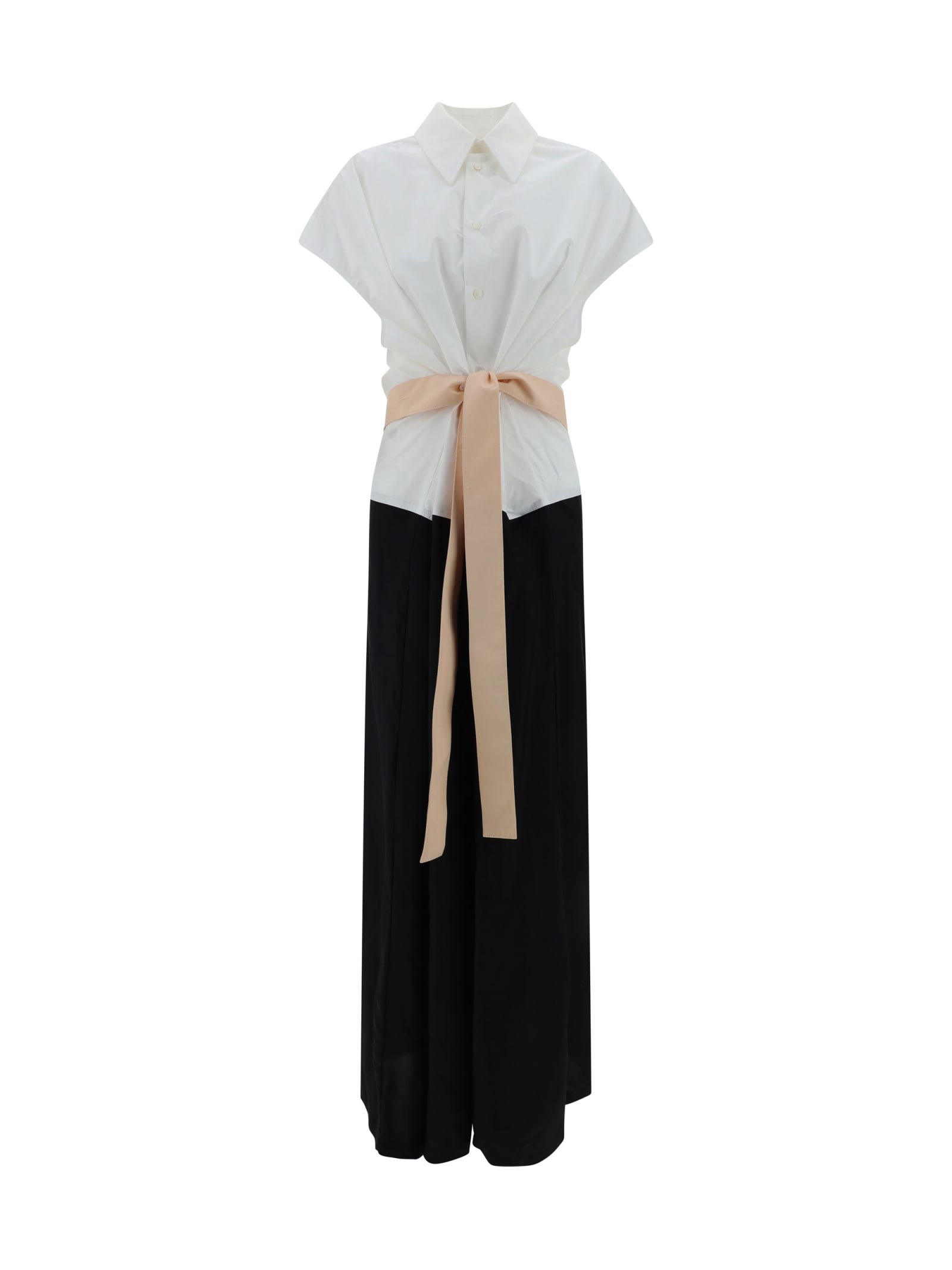 Shop Fabiana Filippi Long Dress In Black/white