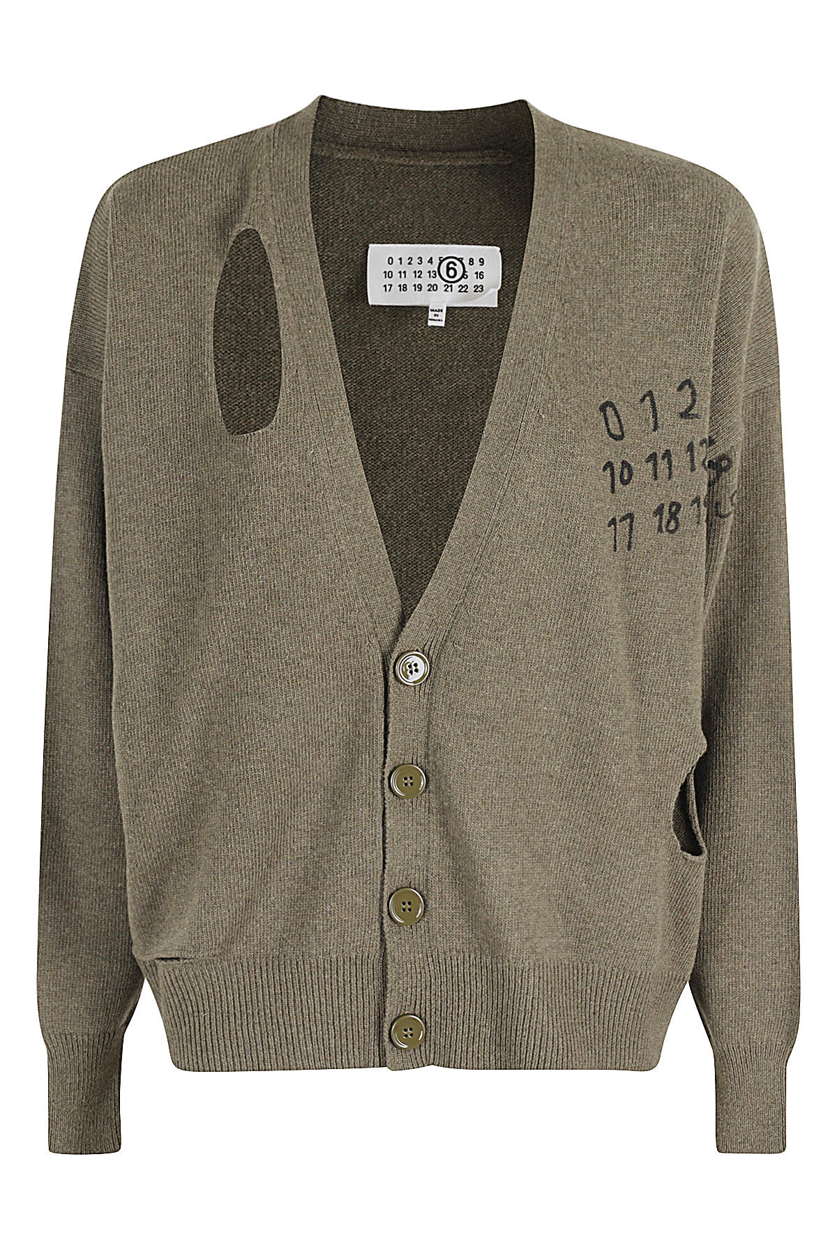 Shop Mm6 Maison Margiela Cardigan In S Olive