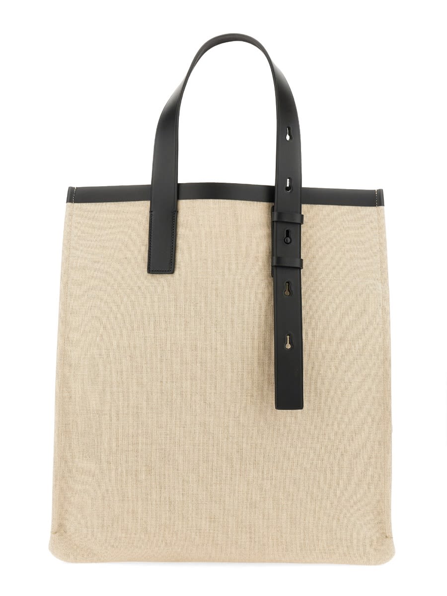 Shop Ferragamo Tote Bag With Logo In Beige