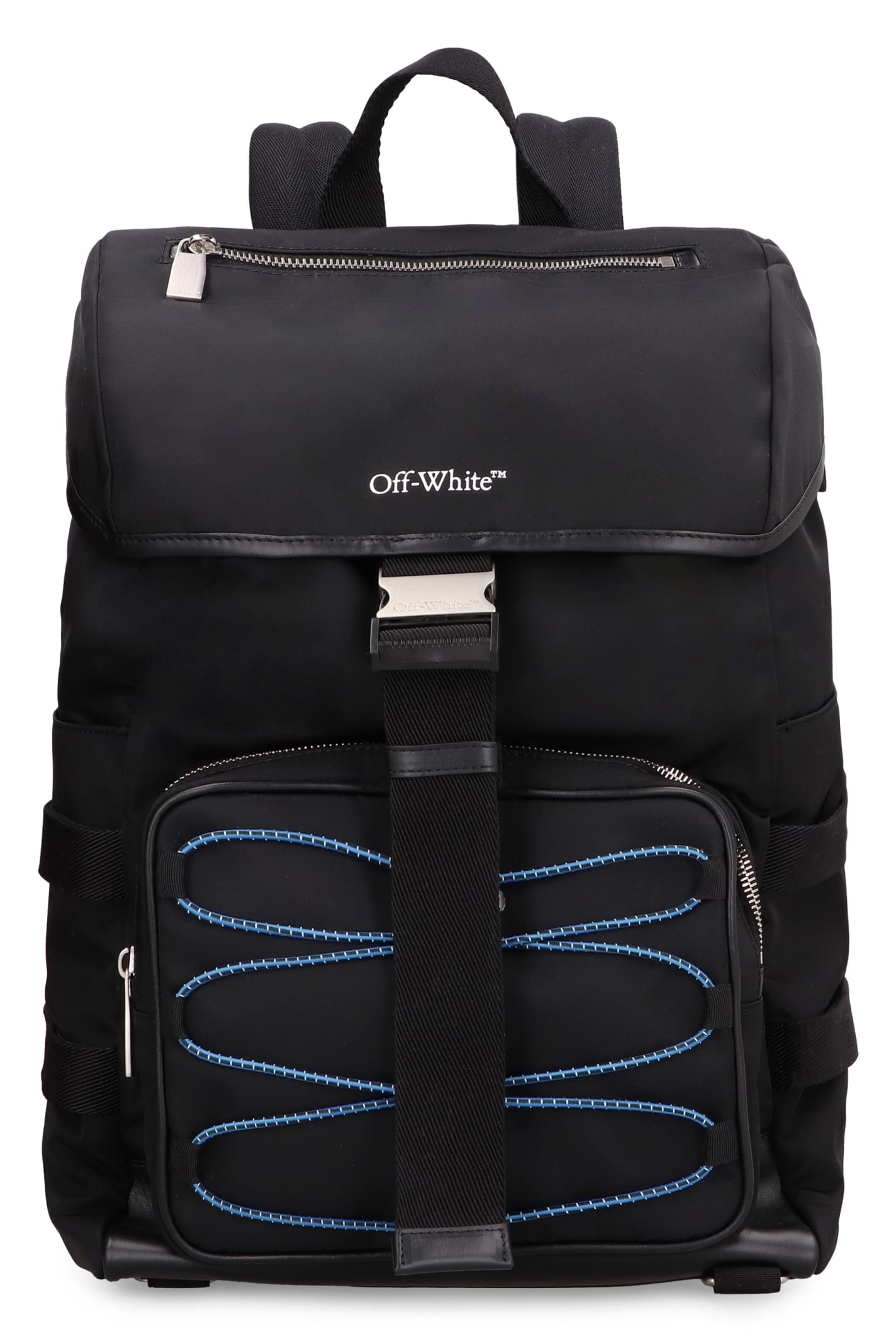 Shop Off-white Logo Detail Nylon Backpack In Black