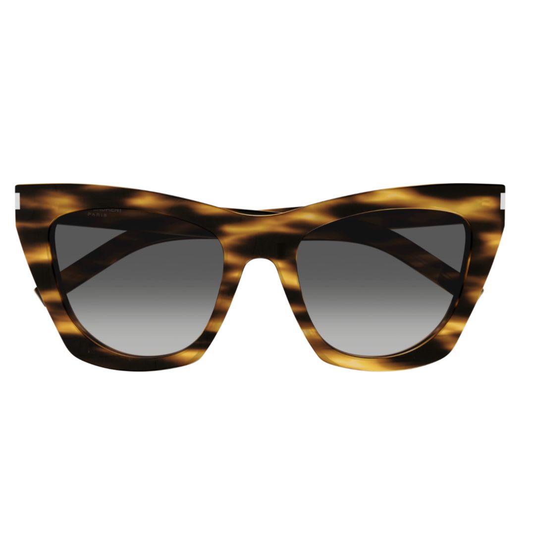 Saint Laurent Eyewear Kate Cat Eye Frame Sunglasses In Havana-havana-grey