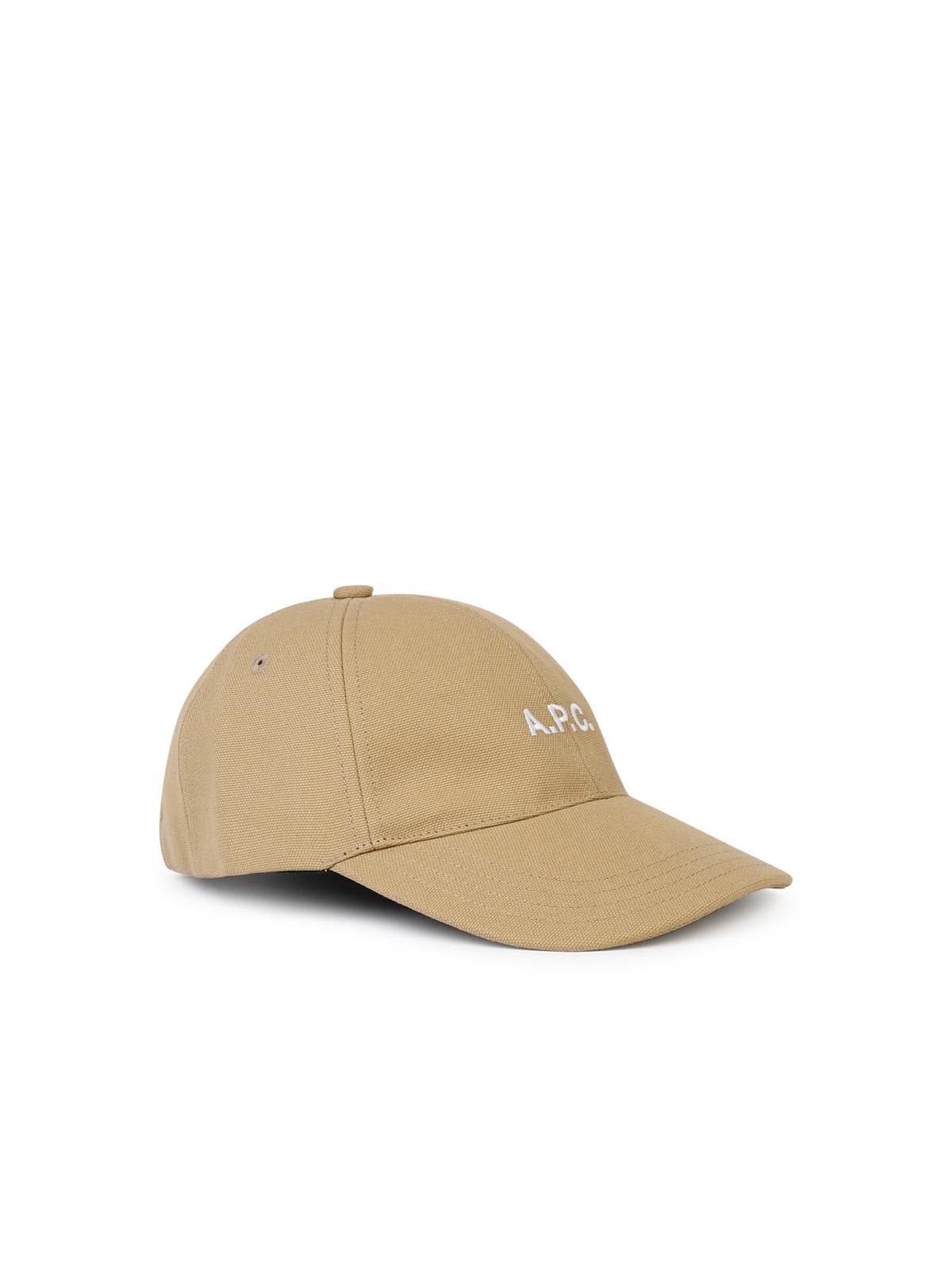 Shop Apc Charlie Beige Cotton Cap