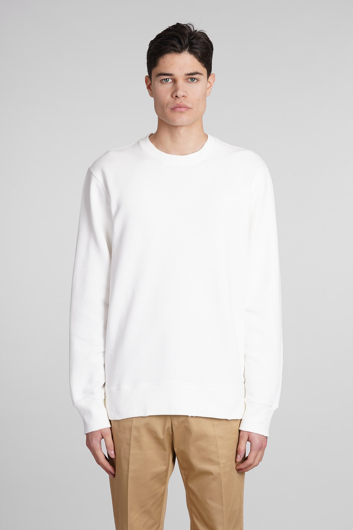 GOLDEN GOOSE SWEATSHIRT IN WHITE COTTON