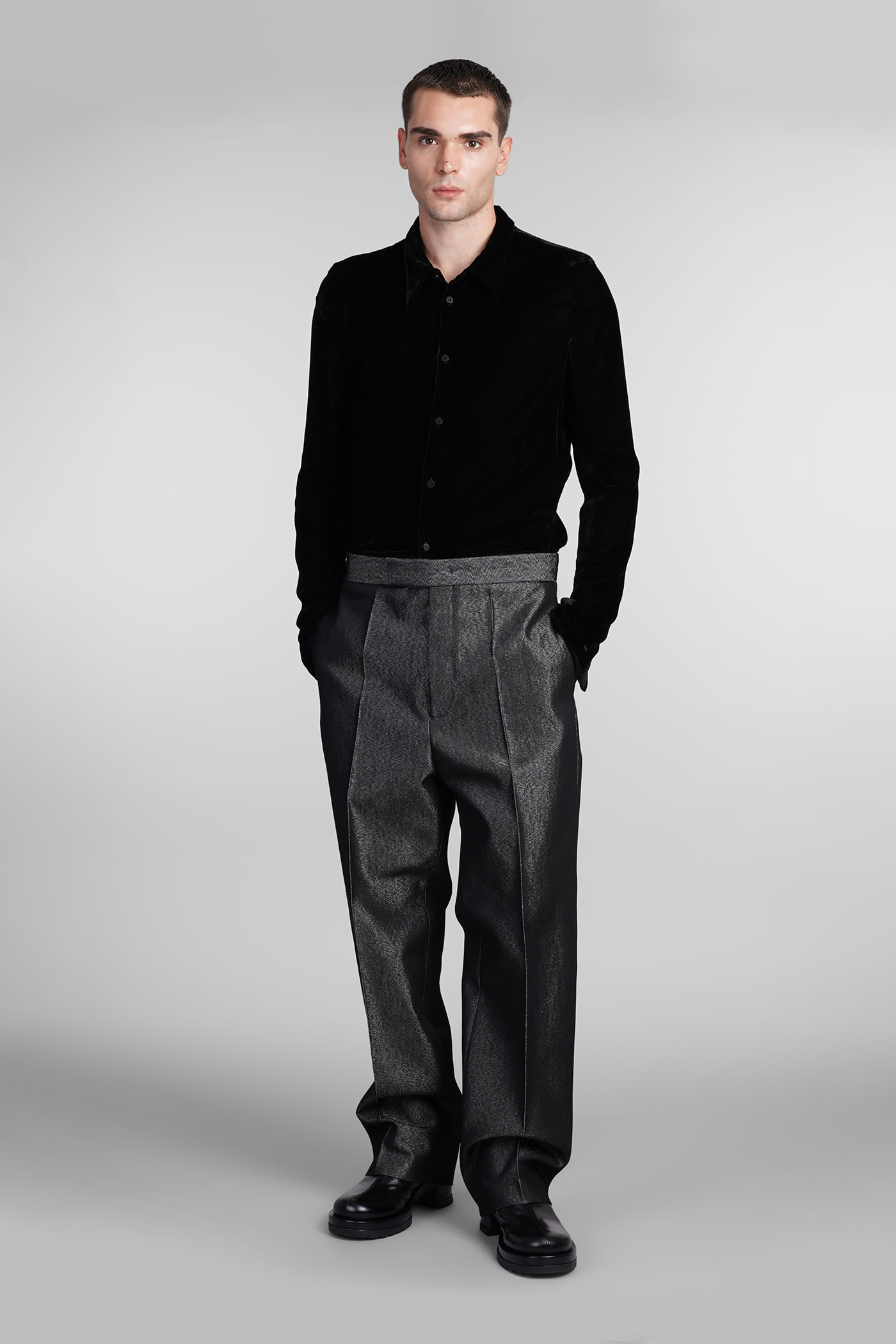 Shop Sapio N10 Pants In Black Cotton