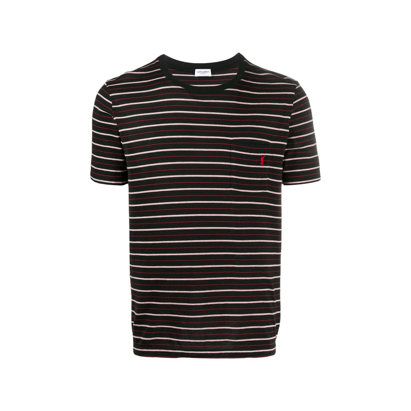 Saint Laurent Striped Cotton Logo T-shirt
