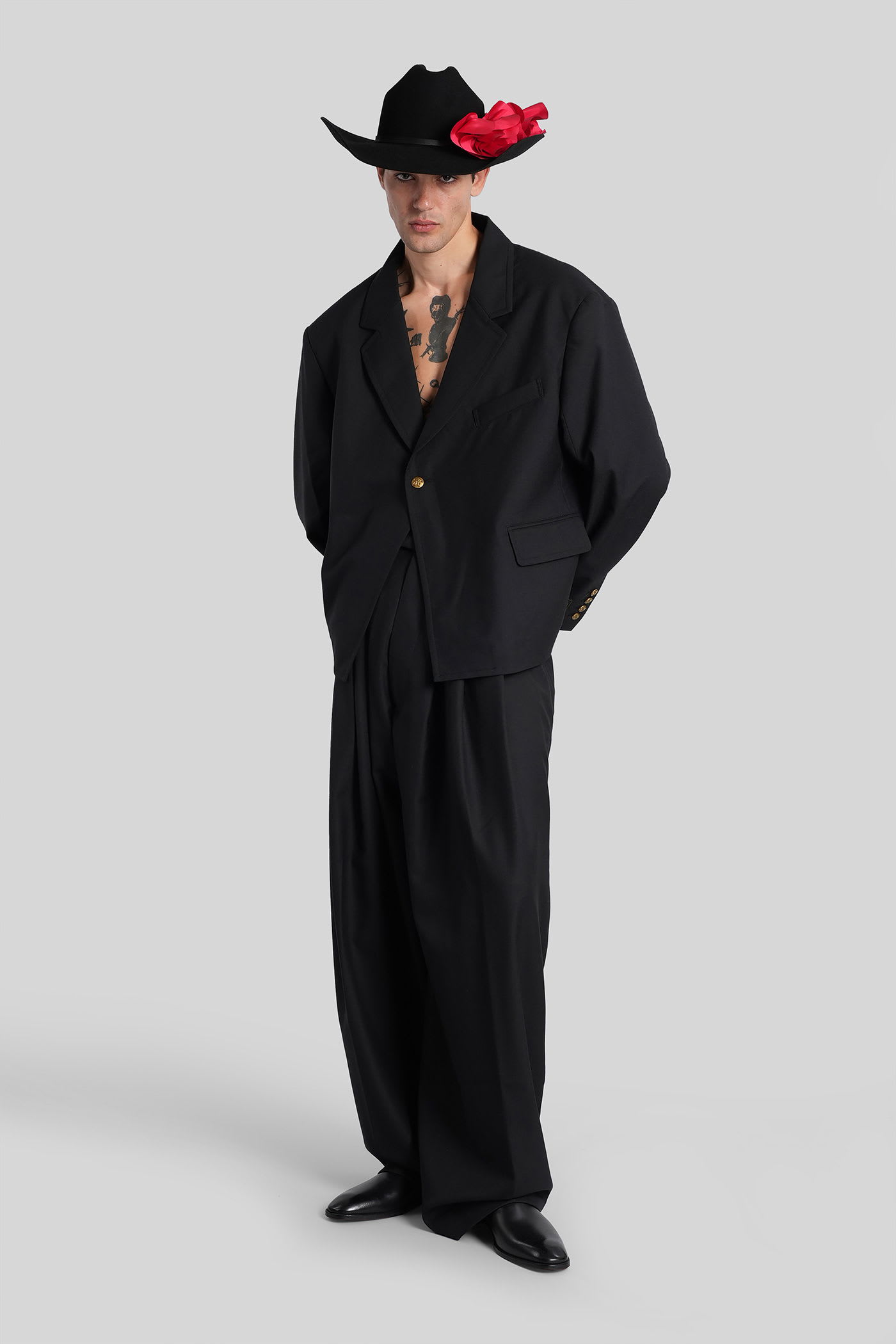 Willy Chavarria Blazer In Black Wool In Black