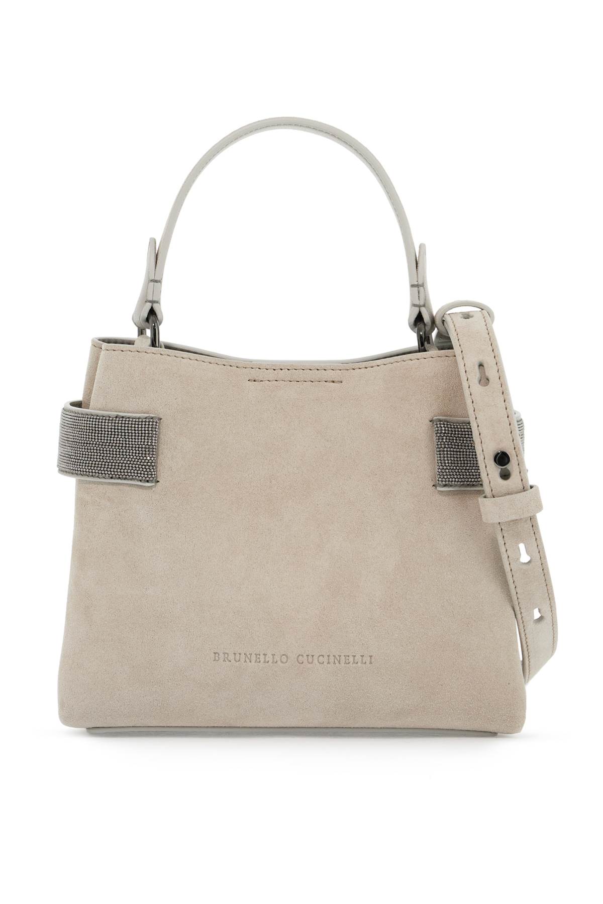 Shop Brunello Cucinelli Handbag With Precious Bands In Quarzo (grey)