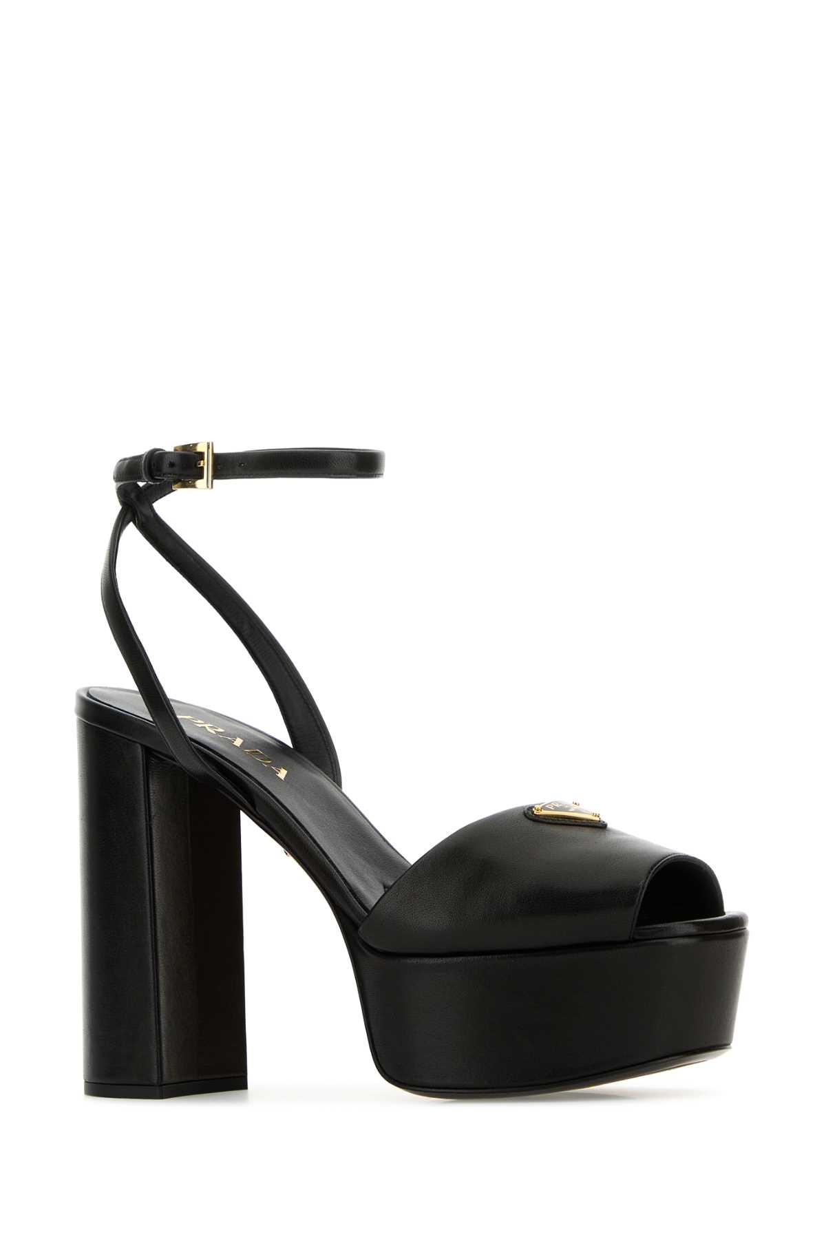 Prada Nappa Leather Platform Sandals In Black