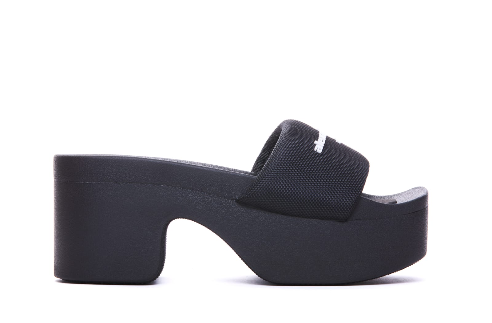 Shop Alexander Wang Logo Plateau Sandals In Black