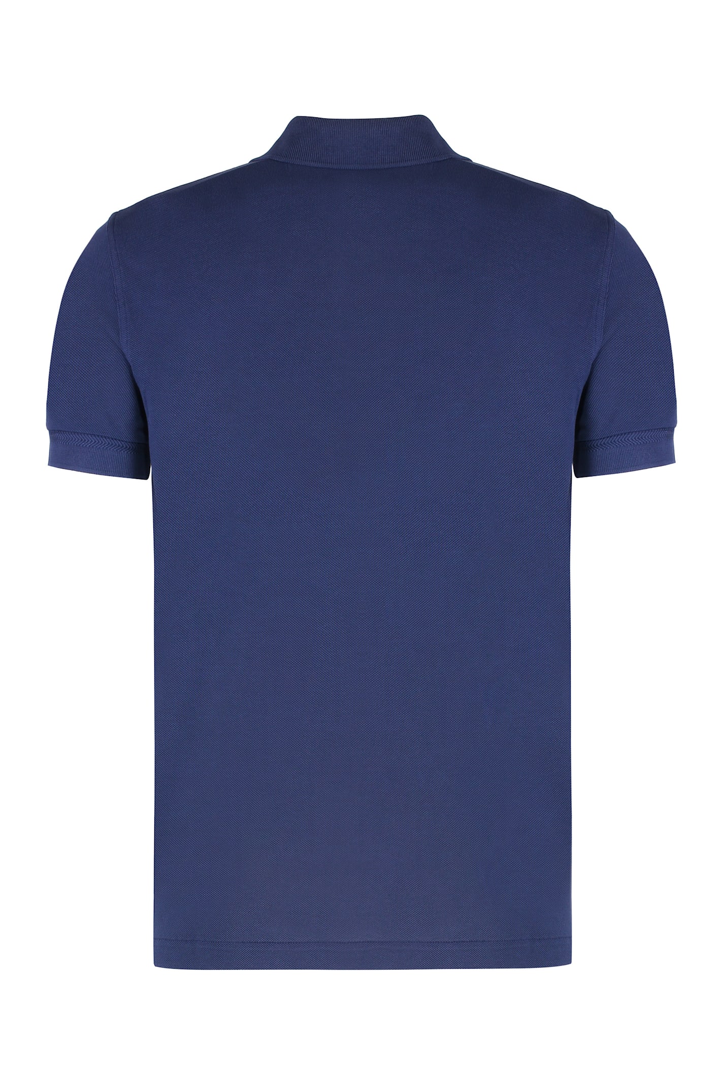 Tom Ford Black Short-sleeves Polo In Cotton Piquet Jersey Man In Blue