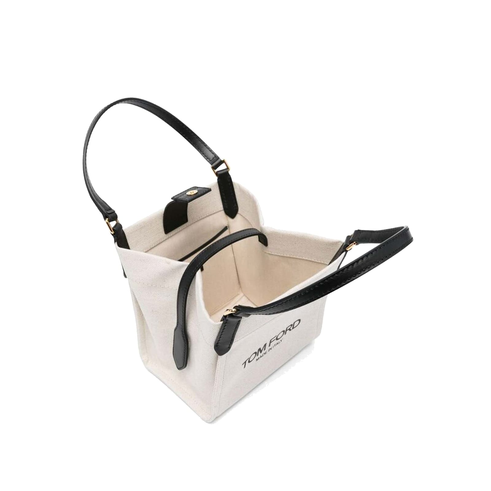 Tom Ford Medium Amalfi Tote Bag With Structured Silhouette In Beige