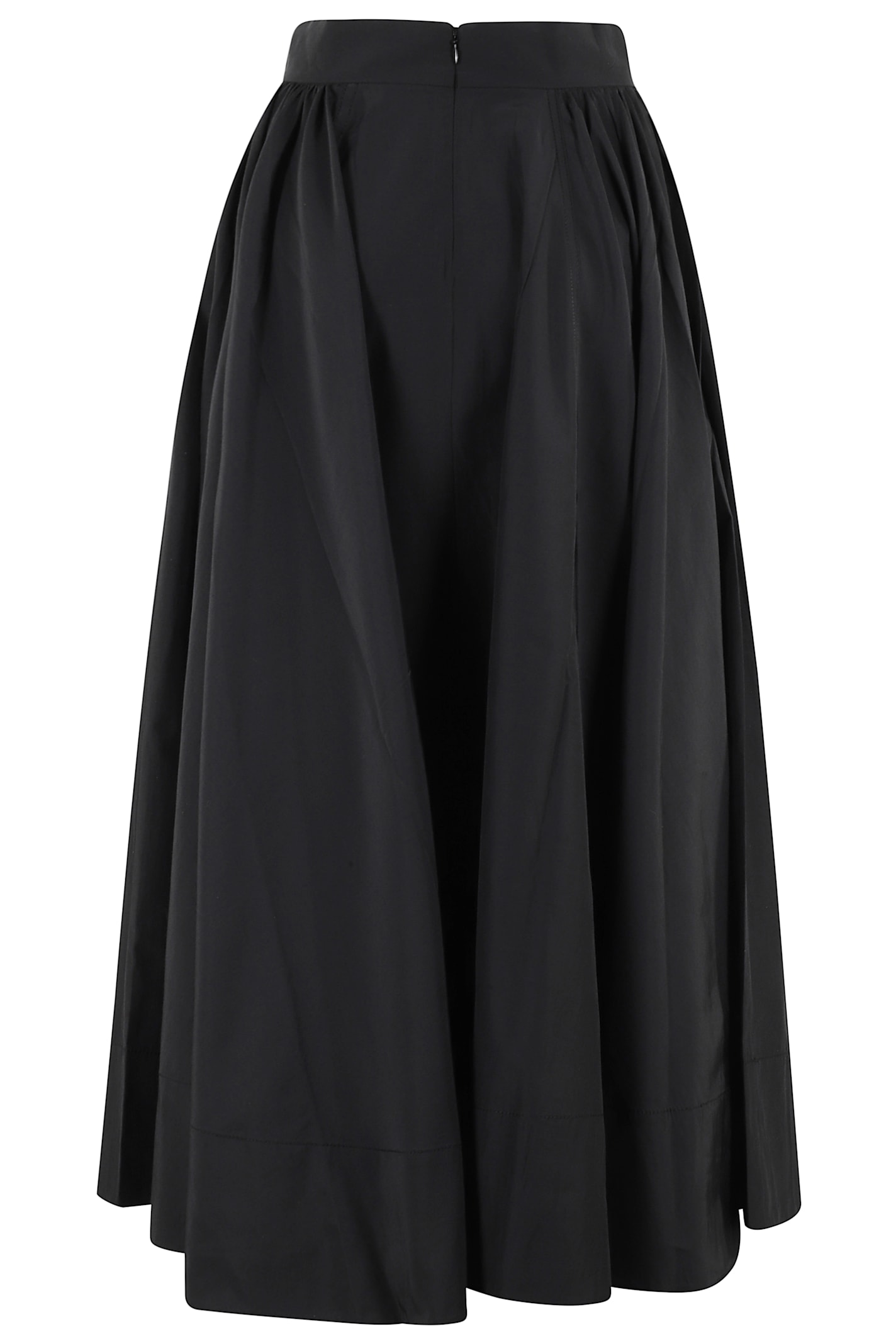 The Andamane Tiered Maxi Skirt In Lightweight Cotton Taffeta In Black