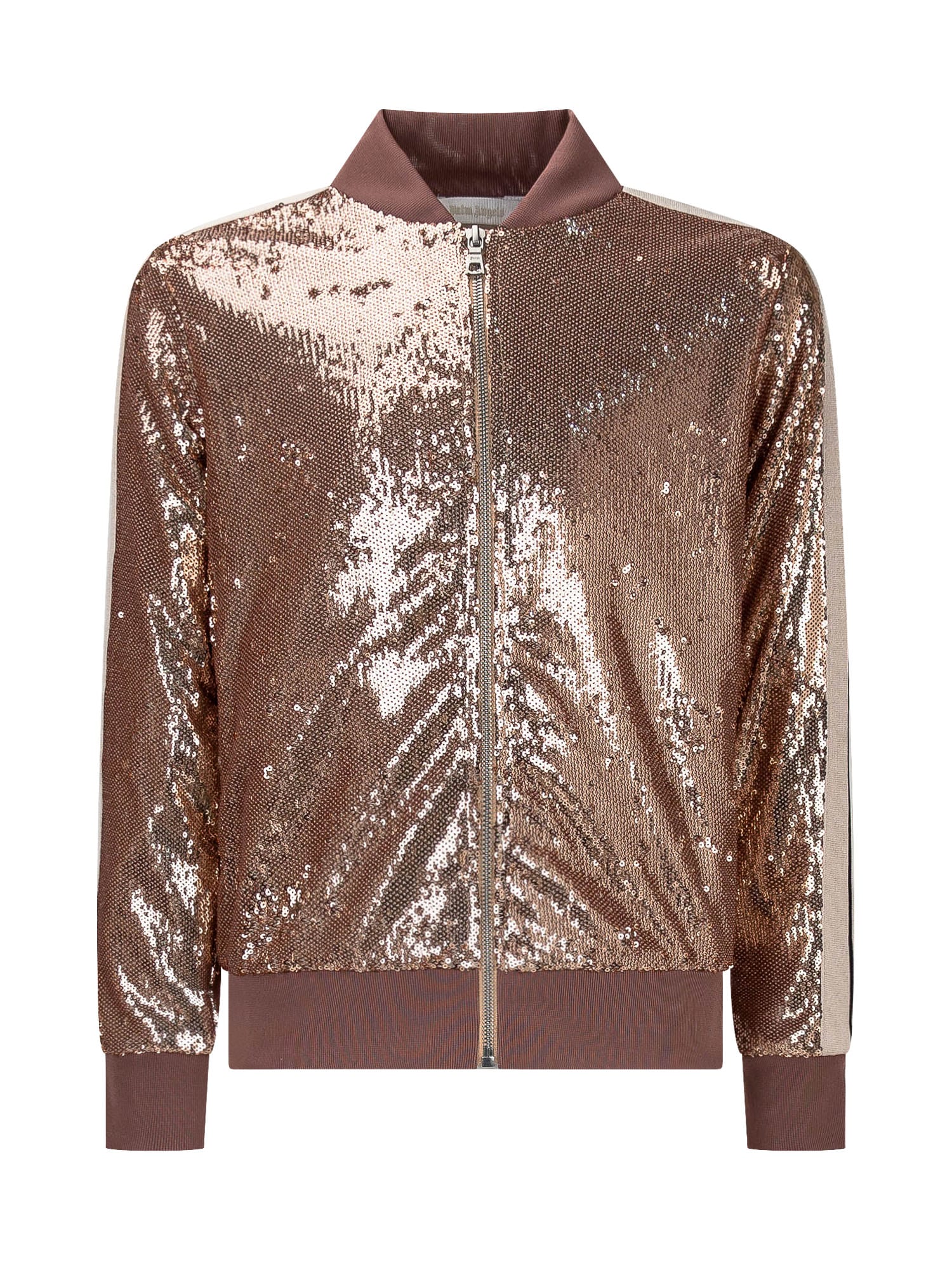 Shop Palm Angels Sequins Sweatshirt In Bronze Pin