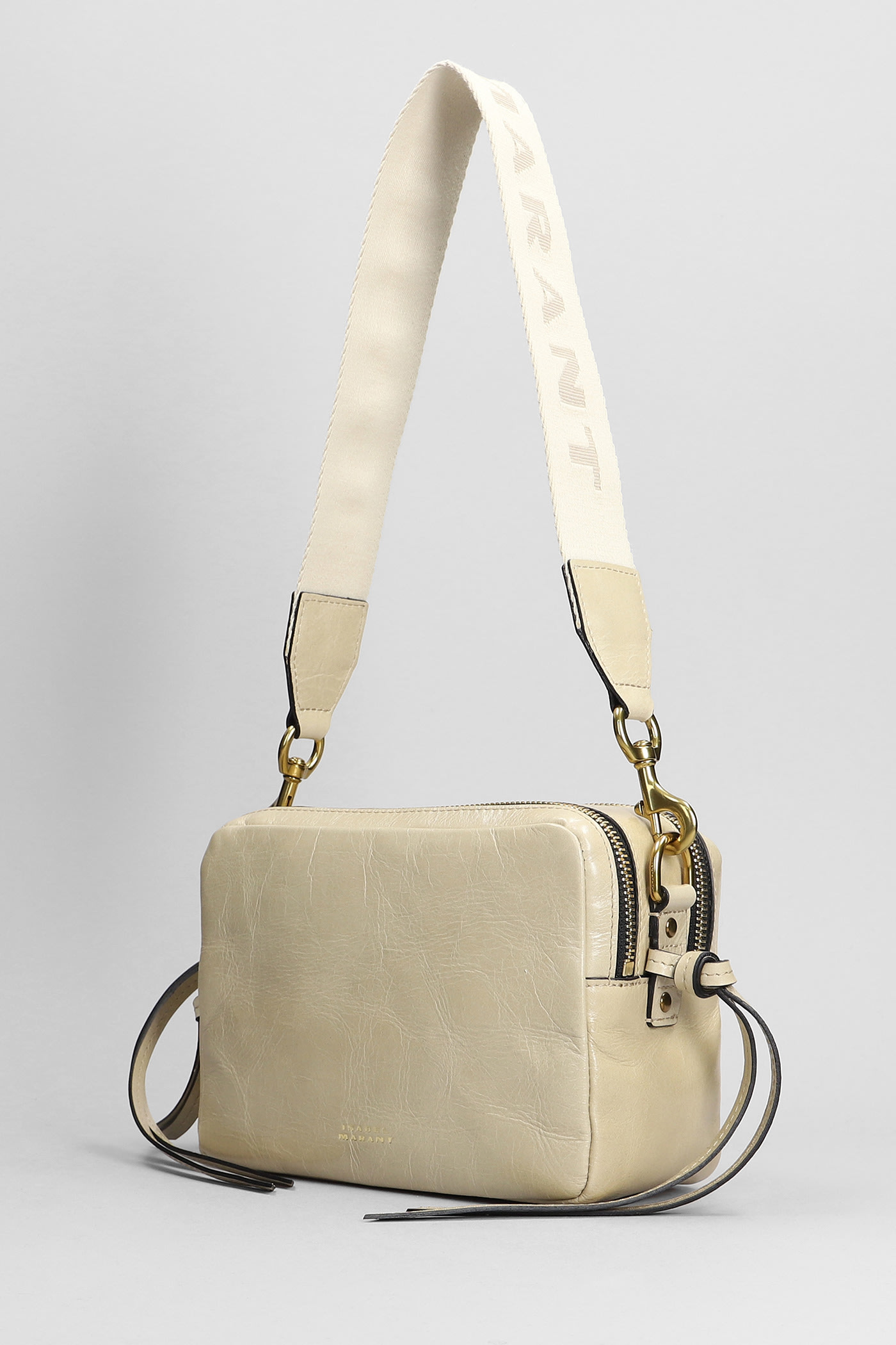 Shop Isabel Marant Wardy Shoulder Bag In Beige Leather