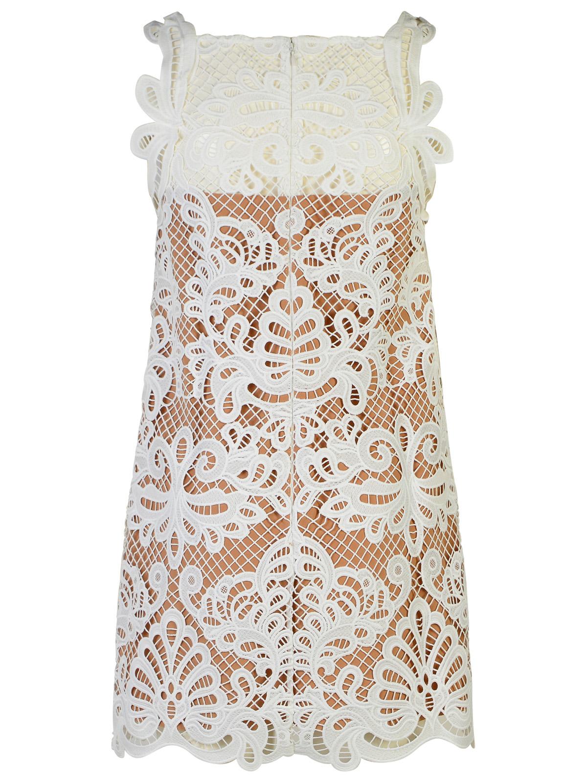 Shop Self-portrait Guipure White Polyester Dress