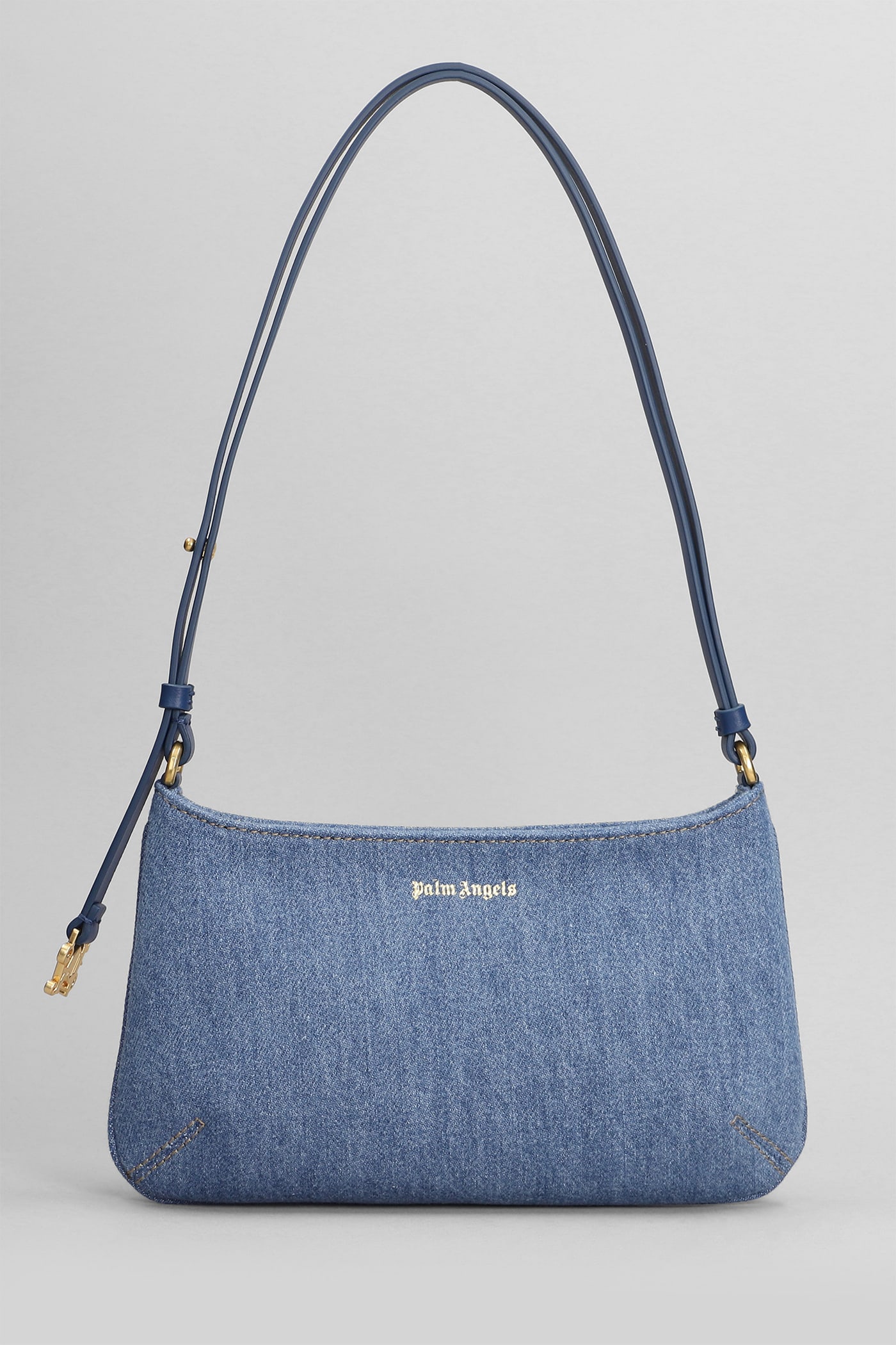 Shop Palm Angels Giorgina Denim Bag Shoulder Bag In Blue Cotton