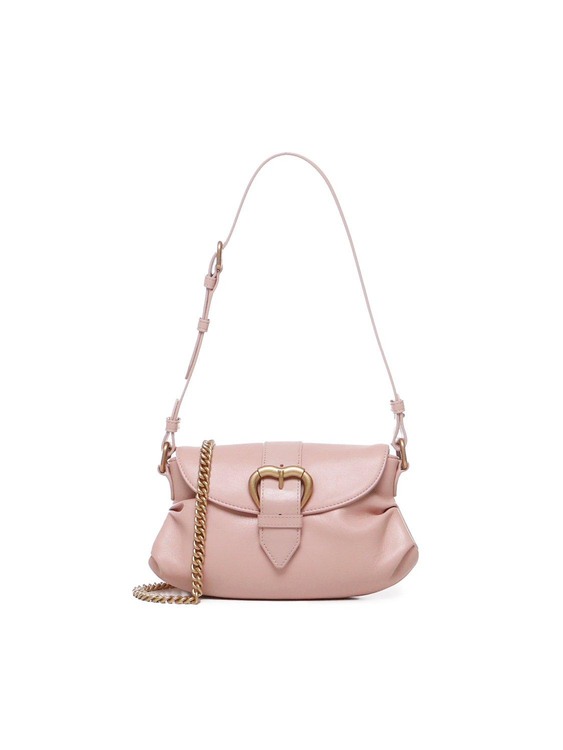 Shop Pinko Mini Jolene Shoulder Bag In Cipria-chocolate Gold