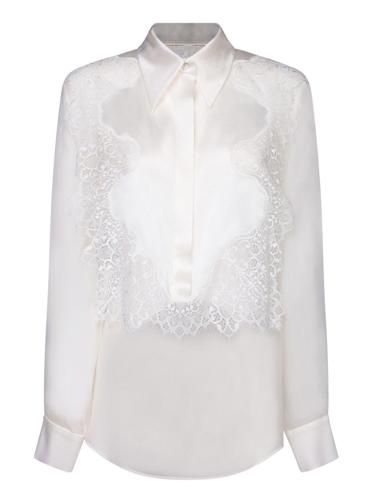 Lace-detailed Long-sleeved Blouse