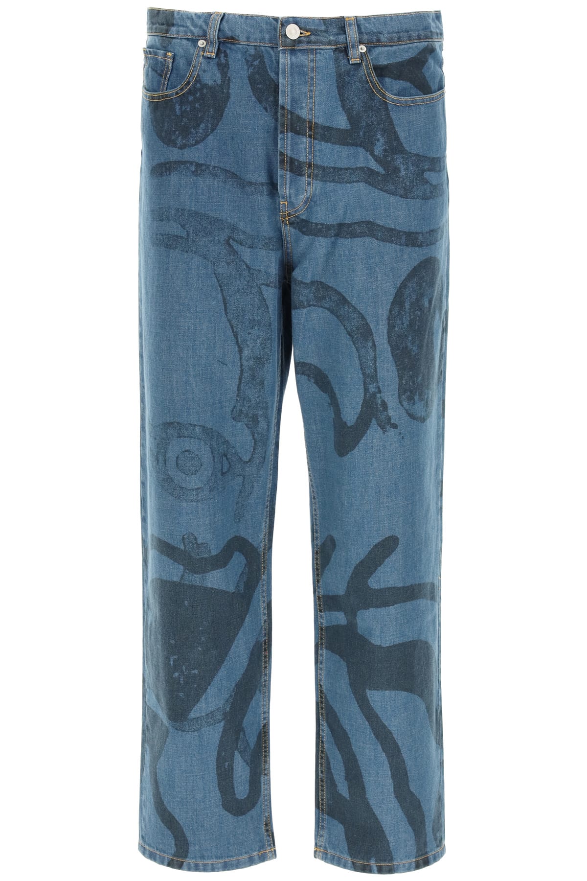Kenzo Large Jeans With K-tiger Print