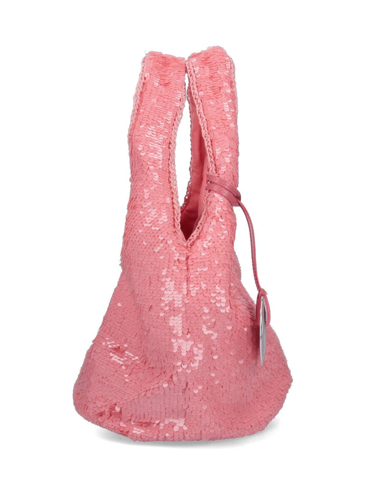 Jw Anderson Pink Mini Sequin Shopper Bag In Pink